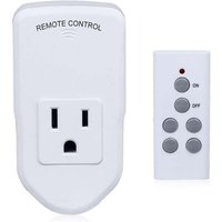 Kabellose Steckdose mit Fernbedienung, geeignet für Lampen, Ventilatoren, Lichterketten, kleine Haushaltsgeräte, große Reichweite, weiß, 10A/1200W, 1 von SJQKA