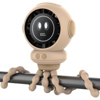 Kinderwagenventilator, 4000 mAh, 4 Geschwindigkeiten, LED-Display und Nachtlicht, 360°-Drehung, geeignet für Autositze und Kinderbetten, Beige Kinderwagenventilator, 4000 mAh, 4 Geschwindigkeiten, LED-Display und Nachtlicht, 360°-Drehung, geeignet für Autositze und Kinderbetten, Beige von SJQKA