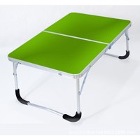 Klappbarer Campingtisch mit Metallgestell, Holzplatte und Sicherheitsverriegelung, grün, 62 x 42 x 28 cm von SJQKA