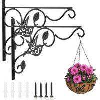 Hängender Pflanzenampel, Set mit 2 Wandhaken (30 cm) mit Eisenschrauben, dekorative Haken für Vogelfutterhäuschen, Windspiele für den Innenbereich, Hängender Pflanzenampel, Set mit 2 Wandhaken (30 cm) mit Eisenschrauben, dekorative Haken für Vogelfutterhäuschen, Windspiele für den Innenbereich, von SJQKA