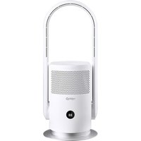 Leiser Turmventilator mit Luftreiniger, blattloses Design, Fernbedienung, 60 cm Höhe, geeignet für Schlafzimmer und Büro, 021UF weiß von SJQKA