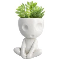 Leuchtender Blumentopf mit Smiley-Gesicht – Niedlicher Keramik-Pflanztopf für Sukkulenten und Kakteen – Dekoration für Zuhause und Büro von SJQKA