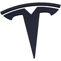 Modischer, mattschwarzer, erhabener T-Logo-Frontaufkleber aus Metall mit 3M-Kleber für Tesla Model 3, Model Y, Highland Juniper (nur T-Logo) von SJQKA