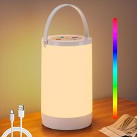 Nachttischlampe mit Touch-Funktion, kabellos, wiederaufladbar, dimmbar, Tischlampen mit warmweißen und RGB-Farben, für Kinderzimmer, Wohnzimmer, Nachttischlampe mit Touch-Funktion, kabellos, wiederaufladbar, dimmbar, Tischlampen mit warmweißen und RGB-Farben, für Kinderzimmer, Wohnzimmer, von SJQKA