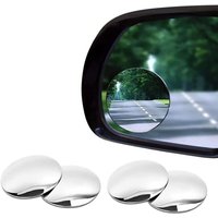 Sjqka - Paar (4 Stück) 360° drehbarer HD-Toter-Winkel-Spiegel, rahmenloser, runder HD-Glas-Rückspiegel, selbstklebend, konvex, für Auto, suv, Motorrad von SJQKA
