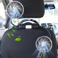 Sjqka - Rücksitzventilator für Kinder, Doppelkopf mit 2 Schaltern, 360°-Drehung, 3 Geschwindigkeiten, Stromversorgung über usb, geeignet für Autos, von SJQKA