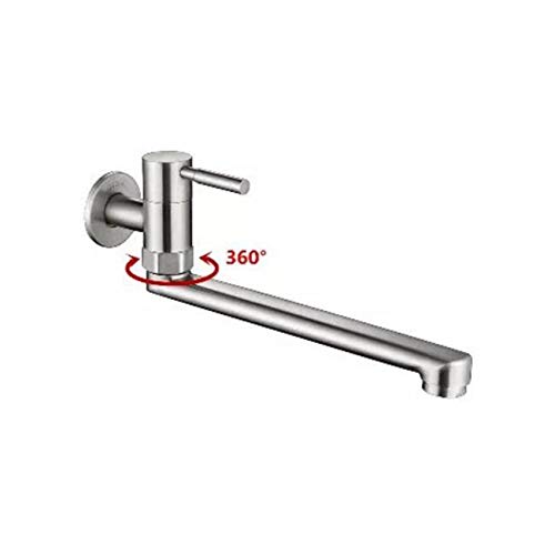 SJQKA 304 Edelstählen Kalte Wand Art Küchenarmatur Spritzpistole Tank Pflanzliche Waschbecken 4 Universal - Wand Montierten Wasserhahn Verlängert,B von SJQKA