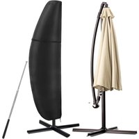 Schutzhülle für Ampelschirme – aus Oxford-Gewebe – winddicht – UV-beständig – reißfest – mit Reißverschluss und Teleskopstange (280 x 30/80/50 cm) – von SJQKA