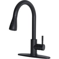 Schwarze Küchenarmatur – Küchenarmatur mit Ausziehbrause, geeignet für Küchenspülen – Edelstahlarmatur mit passendem Griff Schwarze Küchenarmatur – Küchenarmatur mit Ausziehbrause, geeignet für Küchenspülen – Edelstahlarmatur mit passendem Griff von SJQKA