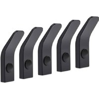 Schwarze Aluminium-Wandhaken für Handtücher und Kleidung, für Bad, Küche, Büro, Garage, 5 Stück von SJQKA