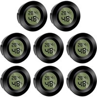 Set mit 8 runden Mini-Digitalhygrometern – Hygrometer – Temperaturanzeige (°F) oder Celsius (°C) – Für den Innenbereich, z. B. im Büro oder von SJQKA
