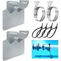 Sjqka - 2er-Pack Pool-Schlauchhalter, Aufstellpool-Zubehör mit Schlauchschelle und Knickschutz aus Kunststoff (grau) von SJQKA