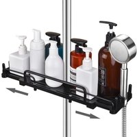 Sjqka - 32–48 cm Teleskop-Duschregal ohne Bohren, Badezimmer-Hängeregal für 18–25 mm Duschstange (schwarz) von SJQKA