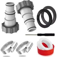 Sjqka - 8 Stück Pool Schlauch Adapter Set Poolschlauch Adapter Schlauchadapter, für Intex Pumpen Poolschlauch Adapter a 32-38 mm mit Innengewinde zum von SJQKA