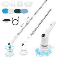 Sjqka - 9-in-1 Akku-Elektrobürste, wiederaufladbare 360° drehbare Reinigungsbürste, 3 Geschwindigkeiten, verstellbarer Teleskopgriff, für Badewanne, Sjqka - 9-in-1 Akku-Elektrobürste, wiederaufladbare 360° drehbare Reinigungsbürste, 3 Geschwindigkeiten, verstellbarer Teleskopgriff, für Badewanne, von SJQKA