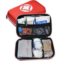 Sjqka - Erste-Hilfe-Set, Mini-Medizinbox, komplett für Auto, Reisen, Büro, Wandern, Sport, Zuhause, Geschäft (rot) von SJQKA