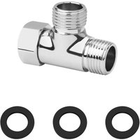 G1/2 Zoll 3-Wege-Umschaltventil aus Messing – Universal-Duschsystem-Adapter in T-Form – Brauseschlauch-Verteiler für Handbidet und Brause – Chrom G1/2 Zoll 3-Wege-Umschaltventil aus Messing – Universal-Duschsystem-Adapter in T-Form – Brauseschlauch-Verteiler für Handbidet und Brause – Chrom von SJQKA