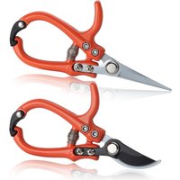 Sjqka - Gartenschere, Bypass-Schere, Gartenschere, moderne Gartenschere, Pflanzenschere, 2er-Set, Astschere, Bonsaischere von SJQKA