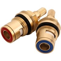 Sjqka - Keramik-Wasserhahnkartusche mit 1/4-Drehung (20 Spline), 2er-Pack, Duschhahn-Ersatz mit Unterlegscheibe, Wasserhahn-Dichtungs-Reparaturset, von SJQKA