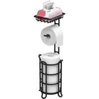 Toilettenpapierhalter, Toilettenpapierspender mit Ablagen zur Aufbewahrung im Badezimmer, für große Ersatzrollen – Mattschwarz, Chrom c Toilettenpapierhalter, Toilettenpapierspender mit Ablagen zur Aufbewahrung im Badezimmer, für große Ersatzrollen – Mattschwarz, Chrom c von SJQKA