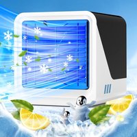Sjqka - Tragbare Klimaanlage, 3-in-1-USB-Ventilator mit Wasserkühlung, 500-ml-Wassertank, 3 Geschwindigkeiten, 7 Farblichter, tragbarer von SJQKA