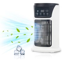 Sjqka - Tragbare Klimaanlage, Mini-Luftkühler für den persönlichen Gebrauch, Tischventilator mit 6 Geschwindigkeiten, 7-farbiges LED-Licht mit von SJQKA