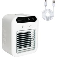 Tragbare Klimaanlage, wiederaufladbarer 25-W-Mini-Personal-Ventilator mit Doppelspray und 2 Geschwindigkeiten für Schlafzimmer, Büro, Außenbereich von SJQKA