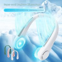 Sjqka - Tragbarer Mini Hals Ventilator usb mit 360° Luftstrom, Blattloser Wiederaufladbarer Akku Ventilator Zum Umhängen, Portable Leafless Hanging von SJQKA
