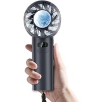 Sjqka - Tragbarer Ventilator 2025 Ice, Turbokühlung, 5200 mAh, 100 Geschwindigkeiten, leiser ANC-Motor, Digitalanzeige, wiederaufladbar über usb-c, von SJQKA