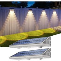 Solar Wandleuchte Außen, 2000mAh LED Garten Wandlampe - IP67 Wasserdicht mit 3000K/6500K/4500K - Solar Wandlampe Außen für Zaun, Patio, Terrasse, 2er von SJQKA