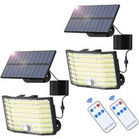 Solar-Wandleuchte für den Außenbereich, 226 LED-Solar-Sicherheitsleuchte, Bewegungsmelder, 3 Modi, geteiltes Solar-Flutlicht, IP65 wasserdicht, mit von SJQKA