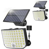 Solarleuchte für den Außenbereich, 256 LED, Bewegungsmelder, 5 m Kabel, IP65 wasserdichtes Flutlicht für Garten, Garage, 2er-Pack von SJQKA