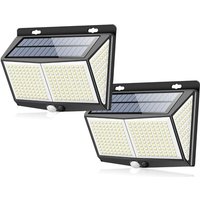 Solarleuchte für den Außenbereich, 288 LED, Bewegungsmelder, 270° Weitwinkel, IP65 wasserdicht, 3 Modi für Garten, Hof, Garage und Einfahrt, 2er-Pack von SJQKA
