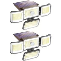 Solarleuchte für den Außenbereich, 3000 lm, 288 LED, Bewegungsmelder, IP65 wasserdichtes Solar-Flutlicht mit 3 Modi für Terrasse, Veranda und Garage, von SJQKA