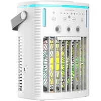 Tragbare Klimaanlage, 3-in-1, Kühlventilator, 1000 ml, 3 Geschwindigkeiten, 3 Befeuchtungsstufen, 7-farbiges Nachtlicht, 2-8-Stunden-Timer von SJQKA