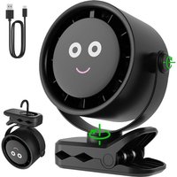 Tragbarer Ventilator – 4000 mAh, leiser Mini-Tischventilator mit ClipHaken, wiederaufladbar über usb, 5 Geschwindigkeiten, 360°-Drehung, LED-Anzeige, von SJQKA