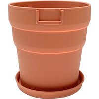 Sjqka - Umweltfreundlicher Silikon-Blumentopf, wiederverwendbar für den Büro-Desktop, Anti-Fall mit Tablett, faltbarer Blumentopf von SJQKA