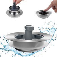 Verbessertes 3-in-1-Set mit Sieb und Stopper für die Küchenspüle, Pop-Up-Spülbeckenstopper aus Edelstahl, Anti-Verstopfungssieb mit klappbarem Griff, Verbessertes 3-in-1-Set mit Sieb und Stopper für die Küchenspüle, Pop-Up-Spülbeckenstopper aus Edelstahl, Anti-Verstopfungssieb mit klappbarem Griff, von SJQKA