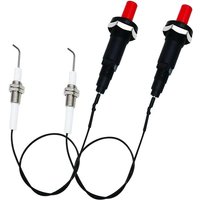 Universelles 11,8-Zoll-Druckknopf-Piezo-Zündset für Flüssiggas (LPG) für Gasgrills, Herde, Heizgeräte und Generatoren, 2-teiliges Set von SJQKA