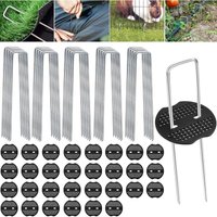 Verzinkte Stahlheringe, 100 Stück + 30 Unterlegscheiben, Rasenheringe, Gartenheringe, Erdnägel für Mulchvlies, Maschendraht und Netze - 150 mm lang, Verzinkte Stahlheringe, 100 Stück + 30 Unterlegscheiben, Rasenheringe, Gartenheringe, Erdnägel für Mulchvlies, Maschendraht und Netze - 150 mm lang, von SJQKA