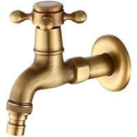 Vintage Messing Wandmontage Wasserhahn, Ganzkupfer Langer Besen Pool Wasserhahn, Waschmaschine Spüle Küche Toilette Garten Dekoration von SJQKA