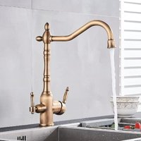 Wasserhahn für die Küchenspüle in gewerblichen Bars, antiker schwarzer Küchenhahn, weißer Wasserhahn mit zwei Griffen für die Arbeitsplattenmontage Wasserhahn für die Küchenspüle in gewerblichen Bars, antiker schwarzer Küchenhahn, weißer Wasserhahn mit zwei Griffen für die Arbeitsplattenmontage von SJQKA