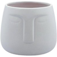 Weißer Keramik-Blumentopf im skandinavischen Stil mit Gesicht, 15,7 x 15 cm Weißer Keramik-Blumentopf im skandinavischen Stil mit Gesicht, 15,7 x 15 cm von SJQKA