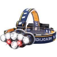 Wiederaufladbare LED-Stirnlampe, extrem leistungsstarke 8-LED-Lampe mit 18000 Lumen, wasserdicht und leicht, ideal zum Campen, Angeln, Höhlenwandern, Wiederaufladbare LED-Stirnlampe, extrem leistungsstarke 8-LED-Lampe mit 18000 Lumen, wasserdicht und leicht, ideal zum Campen, Angeln, Höhlenwandern, von SJQKA
