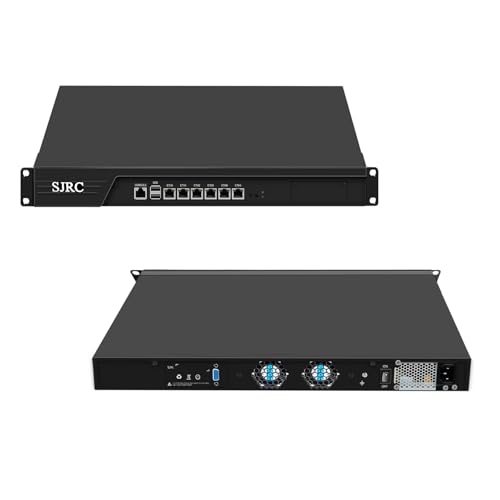 SJRC 19” B250 Core i7 9700 Firewall Hardware LGA 1151, Rackmount 1U Router PC for VPN Server, 19 Zoll Rack OPNsense Appliance with 6 x i225V 2.5GbE, VGA, Barebone No RAM/SSD/OS von SJRC