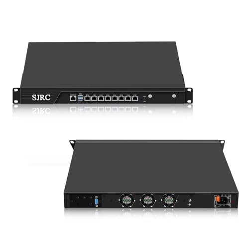 SJRC 19” Firewall Hardware Core i7 7700, LGA 1151, Rackmount 1U Router PC for VPN Server, 19 Zoll Rack OPNsense Appliance with 8 x i226V 2.5GbE LAN, DDR4 16GB RAM 512GB SSD, VGA SJRC 19” Firewall Hardware Core i7 7700, LGA 1151, Rackmount 1U Router PC for VPN Server, 19 Zoll Rack OPNsense Appliance with 8 x i226V 2.5GbE LAN, DDR4 16GB RAM 512GB SSD, VGA von SJRC
