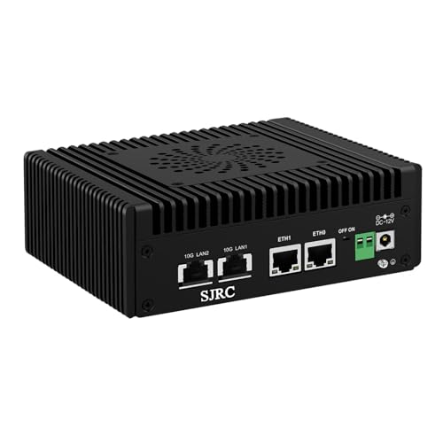 SJRC Firewall Appliance with 2x10 GbE RJ45, Mini PC N150 (Upgraded N100) Barebone NO RAM NO SSD, Dual i226V 2.5 Gbit LAN, S7 Pro OPNsense Micro Computer, 2xNVMe, 2xHD, Type-C, TF von SJRC