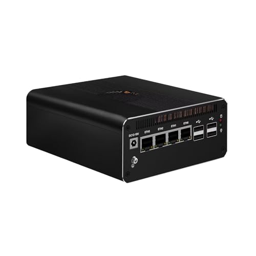 SJRC Firewall Gaming Mini PC Core Ultra 7 155H(16C/22T, up to 4.8GHz),4 x i226V 2.5GbE LAN, Support WiFi Slot, Win/Linux, DDR5 64GB RAM 2TB SSD, HD 2.0 + DP + USB-C 40 Gbps Triple Display von SJRC