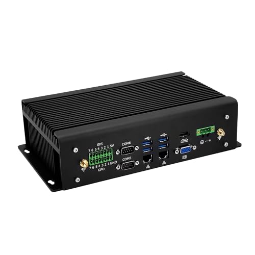 SJRC Industriell Mini PC Lüfterlos with Core i5-1335U, DDR5, 2.5GbE LAN, 6 RS-232/485 COM, 9-36V DC, HD+VGA, UnterstützungLinux/Win/Opnsense, 6 USB, DDR5 32GB RAM 1TB SSD SJRC Industriell Mini PC Lüfterlos with Core i5-1335U, DDR5, 2.5GbE LAN, 6 RS-232/485 COM, 9-36V DC, HD+VGA, UnterstützungLinux/Win/Opnsense, 6 USB, DDR5 32GB RAM 1TB SSD von SJRC