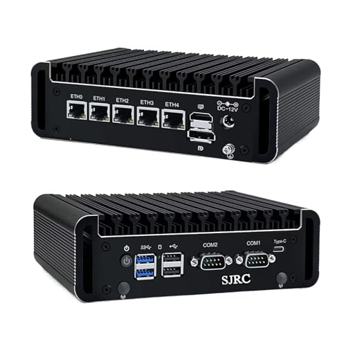 SJRC Lüfterlos Mini PC J6413, 5X i226-V 2.5G LAN Micro Firewall Appliance 2X RS232 COM, Triple 4K HD/DP/USB C, 64GB DDR4 RAM, 1TB SSD, Industrial Computer for Network Security SJRC Lüfterlos Mini PC J6413, 5X i226-V 2.5G LAN Micro Firewall Appliance 2X RS232 COM, Triple 4K HD/DP/USB C, 64GB DDR4 RAM, 1TB SSD, Industrial Computer for Network Security von SJRC